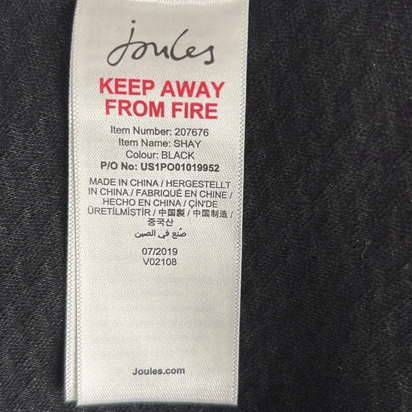 Joules Shay Textured 3/4 Sleeve Fit & Flare Dress in Black - NEW - Size 12 - Picture 8 of 9